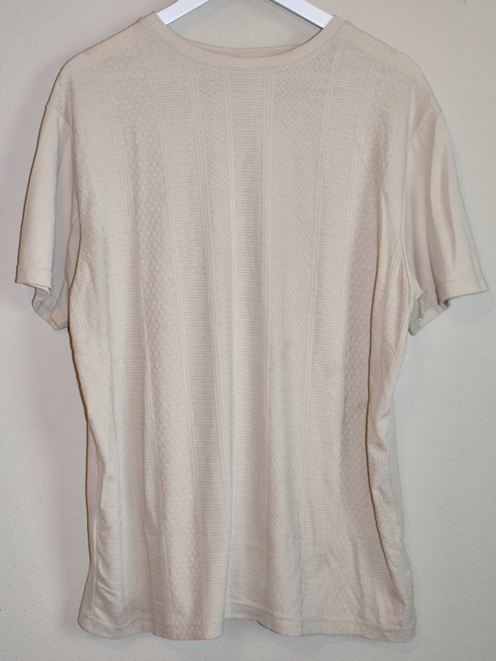 Cactus Man Ricky Singh XL Textured Geometric Cream T-Shirt